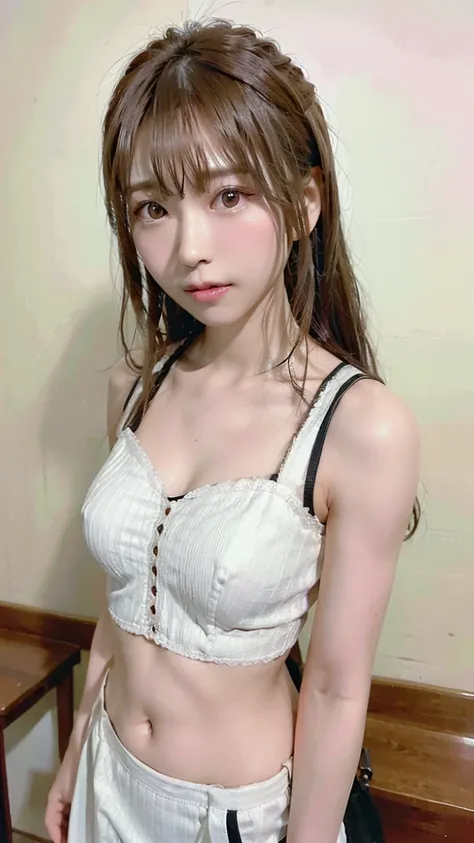 Highest quality, Realistic, Perfect Human Anatomy, Very detailed, Very delicate and beautiful, Raw photo, Professional Lighting, Illumination, Depth of written boundary, Single focus, whole body, Skinny Japanese woman, 30-year-old woman, Brown Hair, Small ...