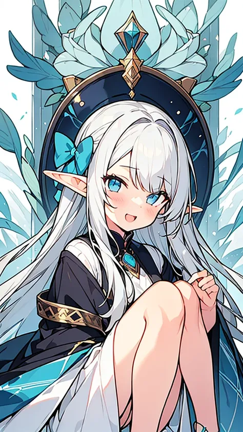 
((Highest quality)), ((masterpiece)), (detailed), One girl, The background is nature、The weather was sunny.、Silver hair straight long hair、Half Up、Parallel thin eyebrows、Double droopy eyes、Thin lips、Small nose、Blue Eyes、Long eyelashes、Delicate appearance、...