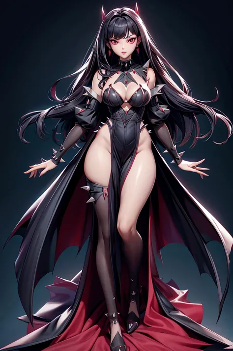 Scarlet Castlevania, (Scarlet Castlevania), tenebrosa, standing alone, ray tracing, 3D style, 3dmm, ((3 poses per photo)), ((3 poses in each photo)), fully body,(from front view),(Rear view), (view on the left), blackstockings, Tear at the waist,(((3 poses...