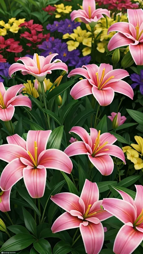 3d animation,motion, personality: The flowers in the garden blooming in a rainbow of colors, filling the air with a sweet fragrance as Lily smiles in amazement. unreal engine, hyper real --q 2 --v 5.2 --ar