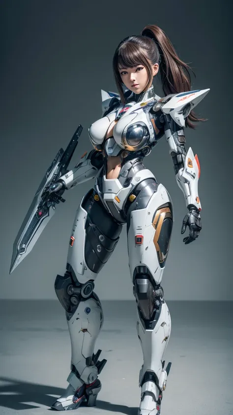 Textured skin, Super Detail, high details, High quality, Best Quality, hight resolution, 1080p, hard disk, Beautiful,(Cyborg),Oppai missiles,beautiful cyborg woman,Mecha Cyborg Girl,Battle Mode,Girl with a Mecha Body,She wears a battle cyborg mech with a w...