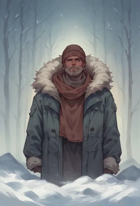 dnd weretiger, snow background