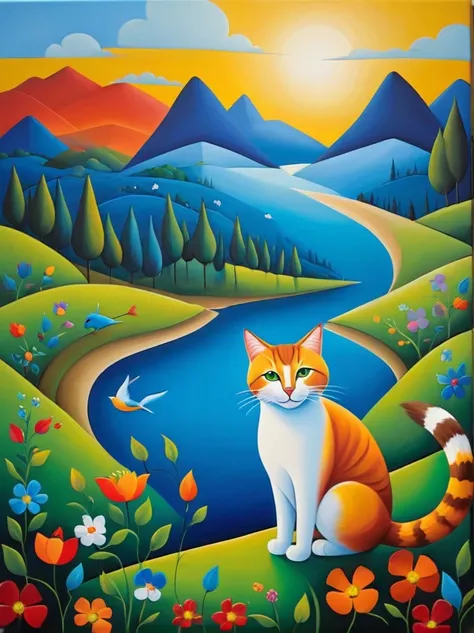 feline animal painting, Iwona Lifsches