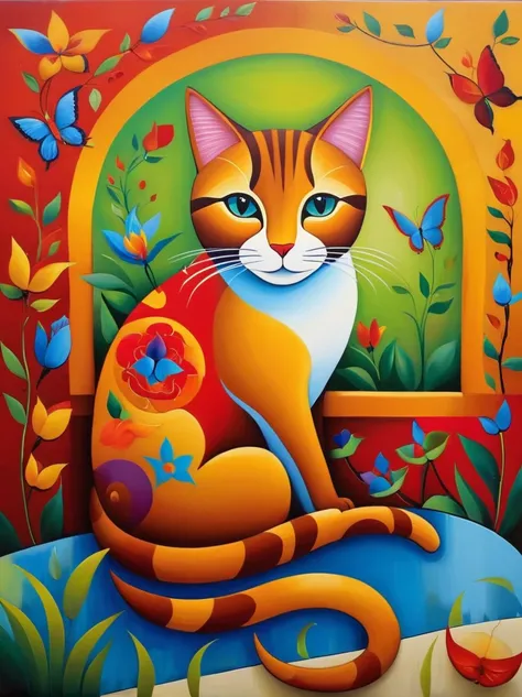 feline animal painting, Iwona Lifsches