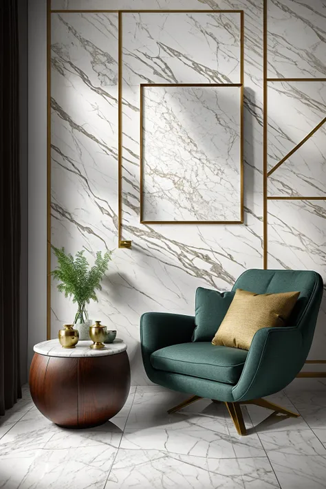 morden livingroom interrior design, marble floor:1.2, 1 tea table with thickness surface made from stone