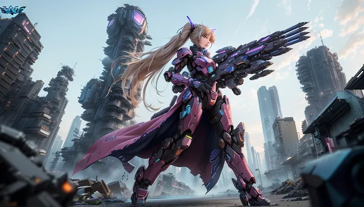 anime - style image of a woman with a gun in a futuristic city, mechanized valkyrie girl, starcraft 2 videogame character, girl in mecha cyber armor, cyberpunk anime girl mech, female mecha, epic sci - fi character art, epic sci-fi character art, the fourt...