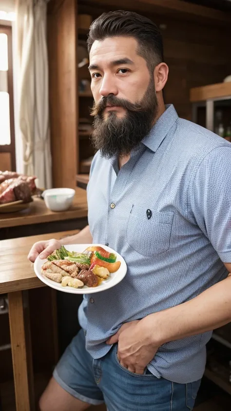 Refreshing man in his 40s、Short Hair、Chinese meat、Beardless
