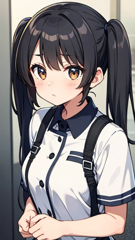 Black hair twin tails、tits、uniform