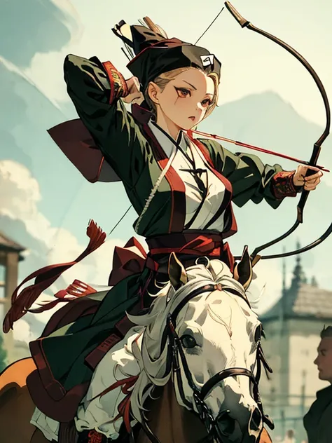 hunter, Kyudo, Kyudo, (Shooter), Archer, (masterpiece), highest quality, Elf, 1girl, uhd, retina, masterpiece, ccurate, anatomically correct, textured skin, super detail, high details, high quality, best quality, highres, 4K