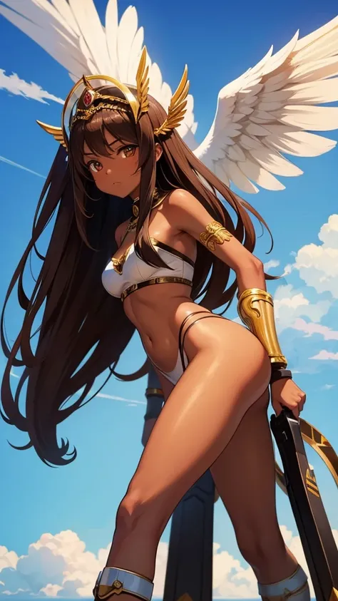 Brown skin　Beautiful War Goddess　High leg　Angel&#39;s wing　Gal Angel　Lewdな顔　Vulgar tattoos　Lewd　Fallen Angel　The despised angel