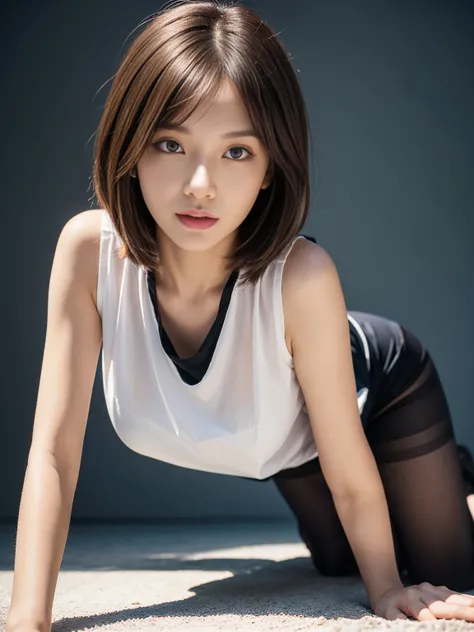 セレブFemale college student, Pink skirt and thighs、2０age、height　162cm、、Conservative Fashion, (Wearing pantyhose,Realistic pantyhose)、Go to university、Wearing a very thin satin sleeveless shirt, Wear high-quality high heels、 Girl in see-through blouse, Wearin...