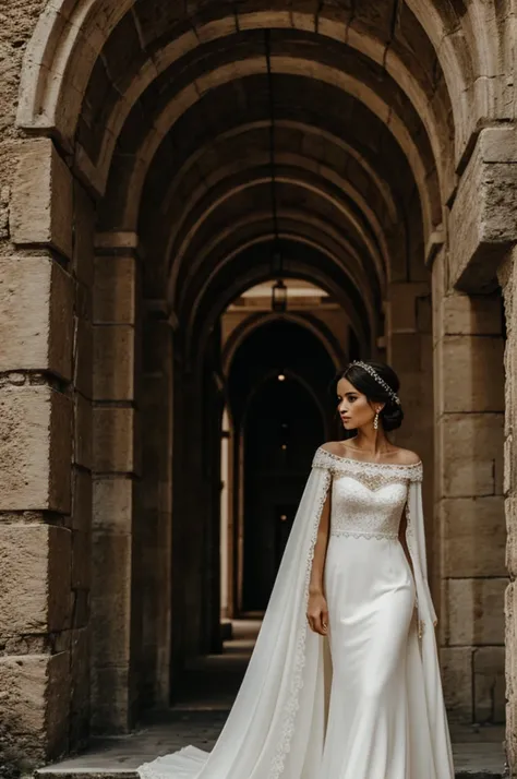 Une femme en robe de mariée 