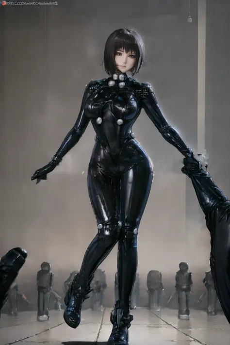 8k,(masterpiece:1.4)(best quality:1.4),(top quality), 1girl,fayuiry,black hair, black eyes, gantz black bodysuit, medium breast,...