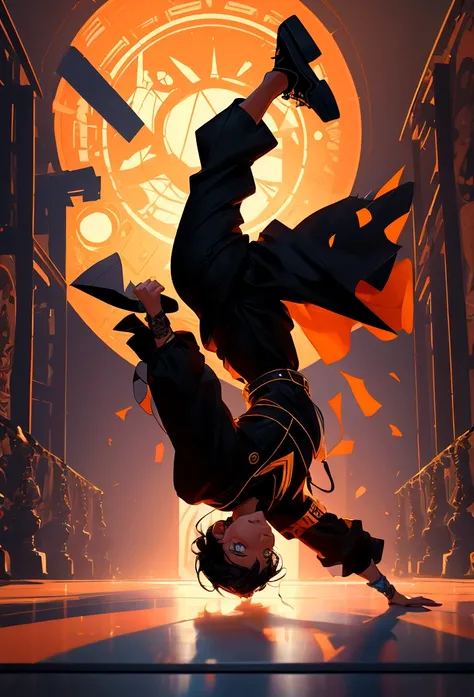 Imagine a dynamic and immersive breakdance scene, captured through the perspective of a fisheye lens. This masterpiece of digital illustration, inspired by the style of RossDraws, is presented in high quality 8K Ultra HD and meticulously designed to captur...