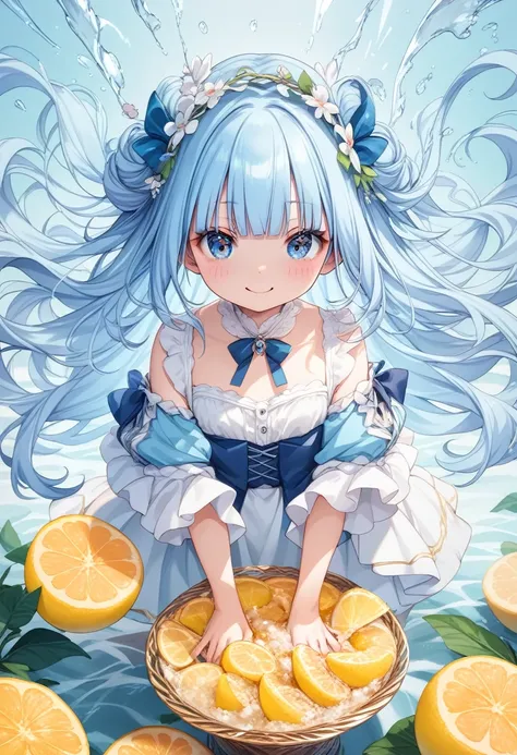 masterpiece, best quality, extremely detailed, (illustration, official art:1.1),adorable loli face、 1 girl ,(((( light blue long hair)))),pale blue hair,loli, long hair ((blush)) , cute face, big eyes, masterpiece, best quality,(((((a very delicate and bea...