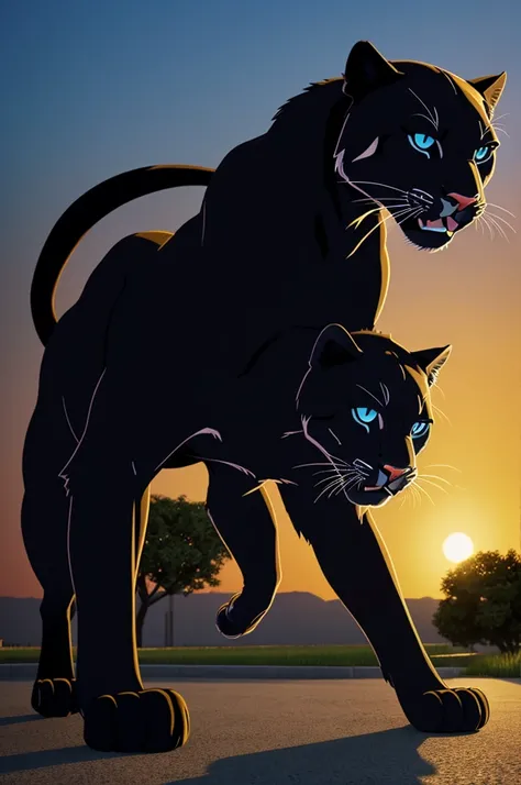 2d animation of a panther 
