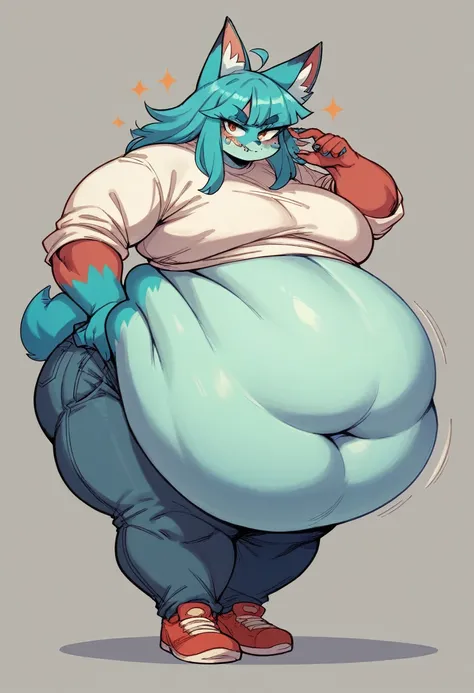 Super sized fatfat huge huge belly Fat obese   gluttony high school fox girl 