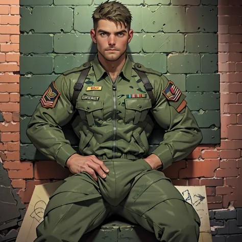 32k, high quality , detailed face , detailed hands , detailed muscles , stephen amell standing and  posing  as a military man we...