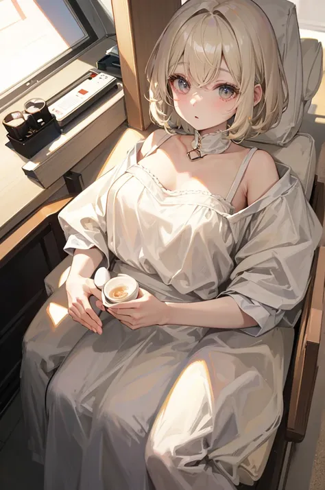 short hair、light cream colored hair、pale cream eyes、looks like she&#39;s about to cum、povbreastgrab,pov hands,breast grab、embarr...