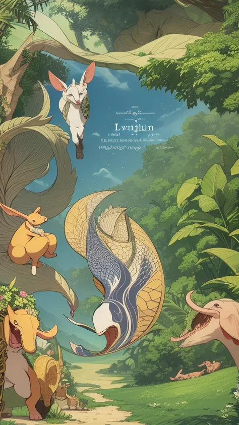 There are many different beautiful cartoon animals, Elephants, Crocodiles, Rabbits and other animal patterns in this photo, beautiful, Hand drawn illustrations, showy, Wang Chen, loki crocodile, art cover, ƒ5.6,🦩🪐🐞👩🏻🦳; 🌞🌄 , code, 🪔 🎨 metaverse