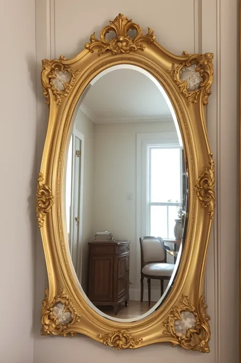 Golden Oval Provencal Mirror Frame
