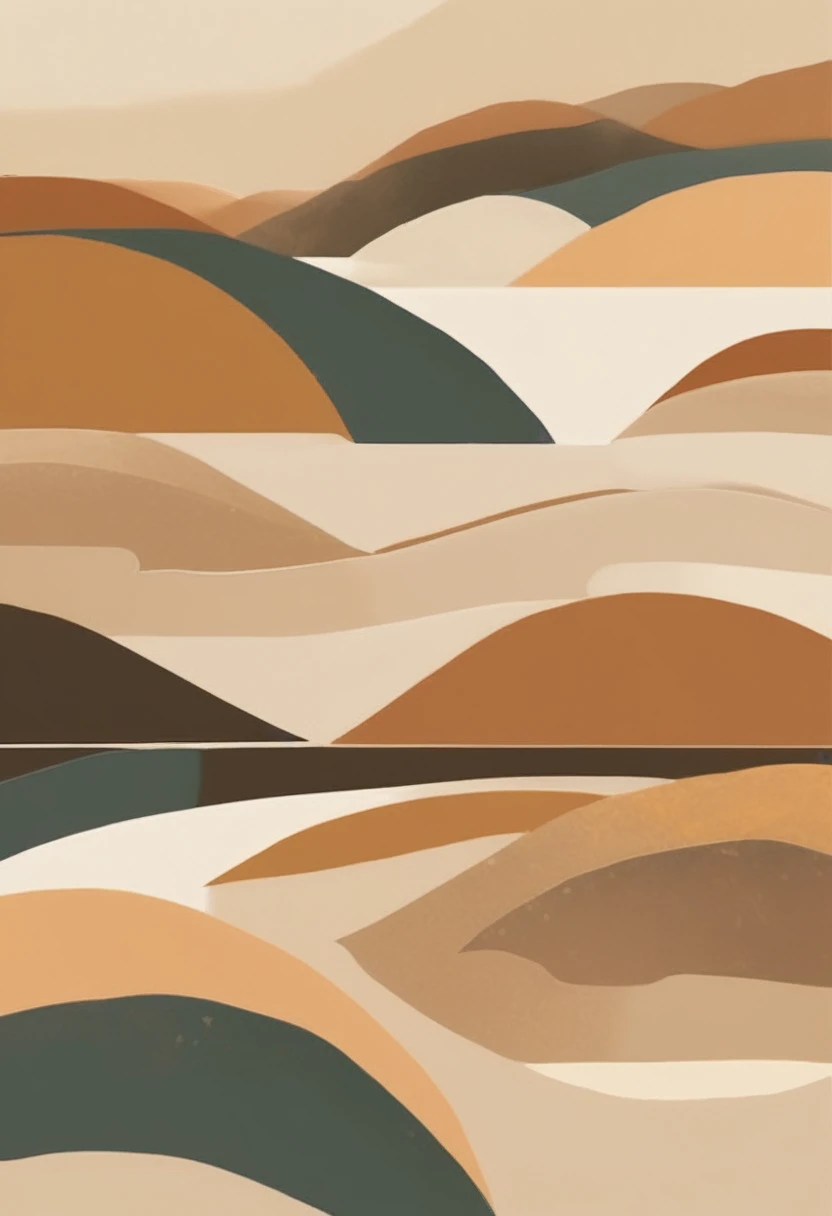 (((The best quality))), ((Masterpiece)) (abstract and simple illustration) minimalist and aesthetic print, in earth tones
