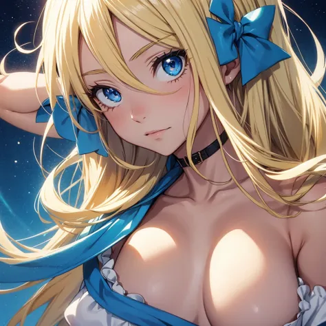 hair blond,eyes blue,Girl,Fairy Tail