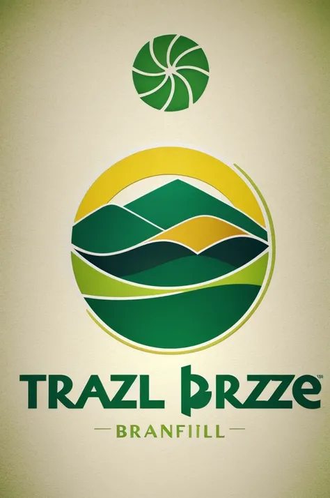 Logo for a travel company called Travel Breeze that focuses on tranquility and nature with green white yellow colors 