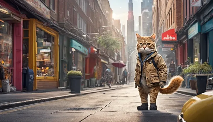 This cat is an astonishing urban explorer. It stands and walks in a unique manner, akin to a professional walker. Clad in sturdy workwear, each step it takes is firm and resolute, as if declaring a challenge to the city. Its boots are its trademark, as it ...