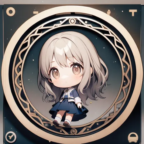 (circle frame1.7) ,1 girl, figure 1000 icon, circle frame