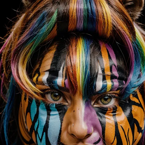 RAINBOW TIGER COLORFUL 