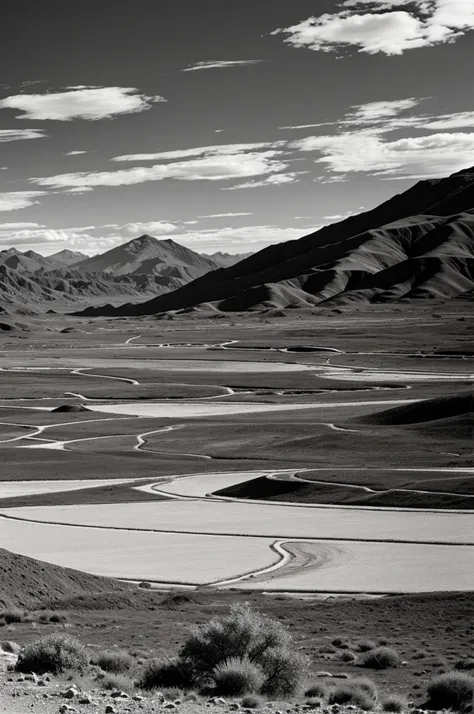 Create a black and white Bolivian landscape that&#39;s easy to draw