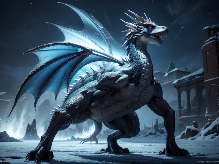 Extremely beautiful dragon of the ice element may he be robust