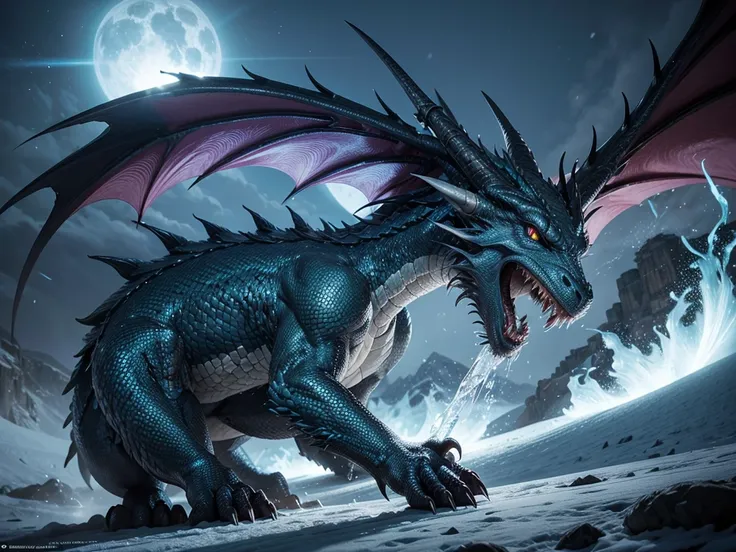 Extremely beautiful dragon of the ice element may he be robust