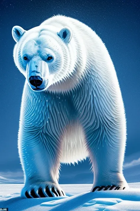 (((polar bear))) standing and looking at the sky,  medium muscular, frozen planet setting, snowstorm , zoomed in on crotch, , ch...