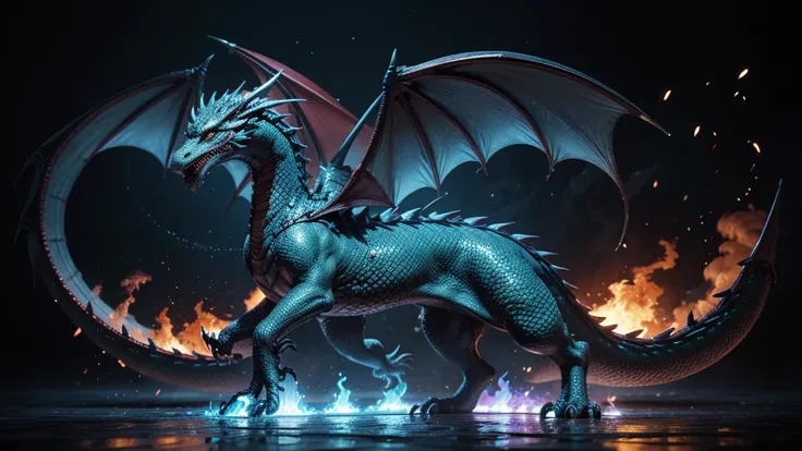 dragon with all the elements in the world