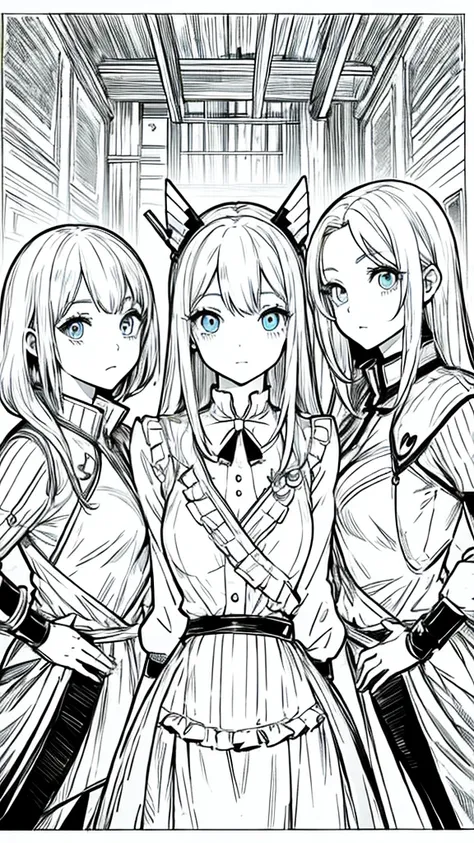 Triplet anime woman