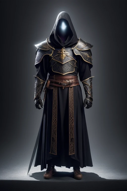 Shadow knight who dresses all in black, wields a long sword, wears a black cloak and his face does not appear, you can only fill shadows