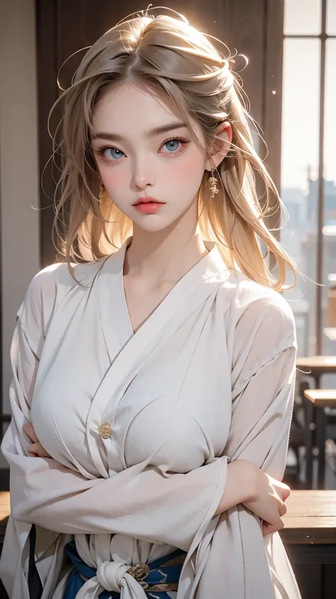 There is a stunning beauty. She is a half-French, half-Japanese woman of unparalleled beauty. Her face is incredibly beautiful, with striking blue eyes and gorgeous long, straight, blonde hair. Her facial expression is one of anger, with furrowed brows and...