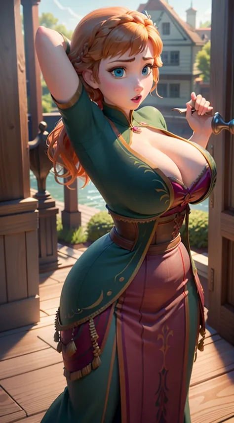 Photo of Anna of Arendelle showing huge breasts, big breasts tearing clothes