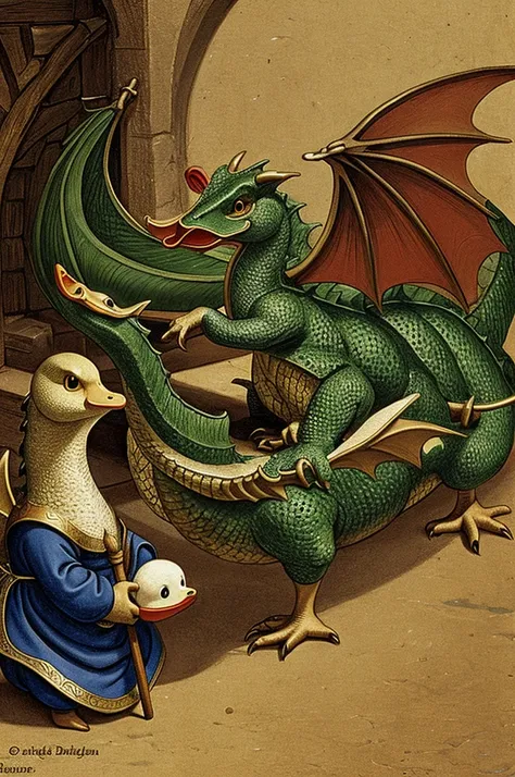 Medieval Era Animated Baby Dragon Duck 