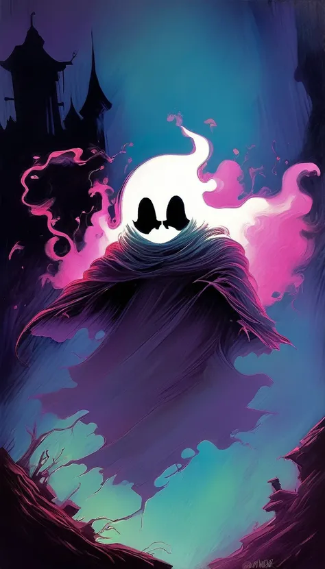 ghost (art inspired in Skottie Young and Bill Sienkiewicz). oil painting)
