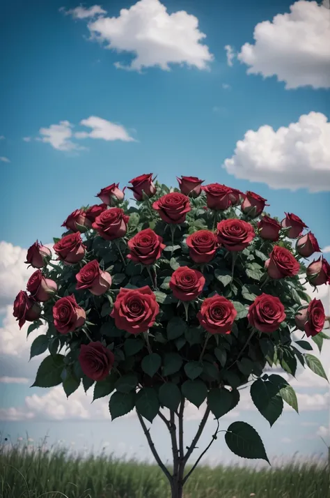 01 bunch of red roses in the wind, image with high resolution and better quality