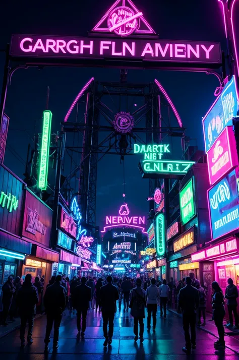 Dark neon gangsta amusement park
