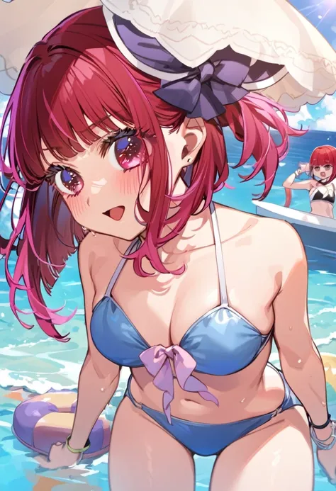 Swimwear、Ocean、Parasol、Swim ring、Red hair、Shortcuts、Arima Kana