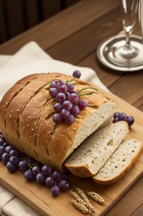 ((best qualityer)), ((work of art)), (detailded), enough ripe wheat,grapes and bread