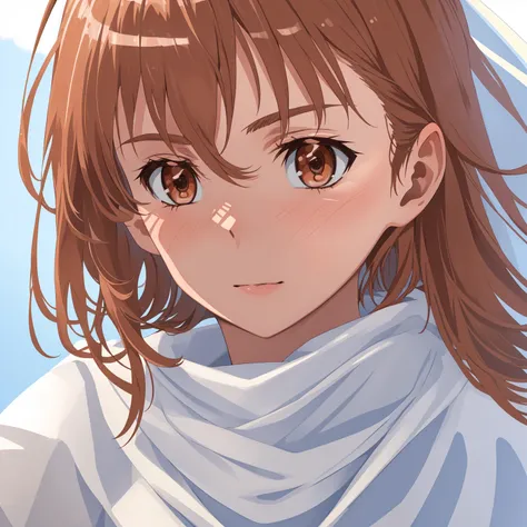 ((Best Quality)), ((masterpiece)), (detailed), 1girl, solo, perfect face, beautiful face, detailed face, perfect eyes, perfect hair, detailed hair, Misaka_mikoto, show face, focus face, face-to-face, facial zoom, Brown eyes, extremely detailed hair