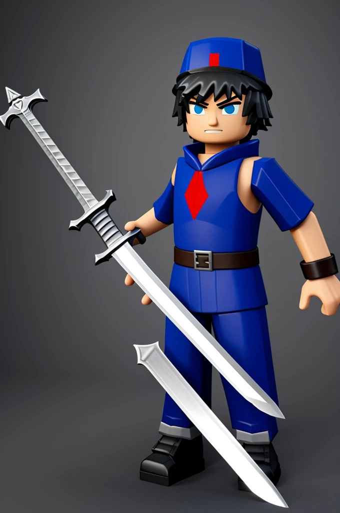 A Roblox character with a sword