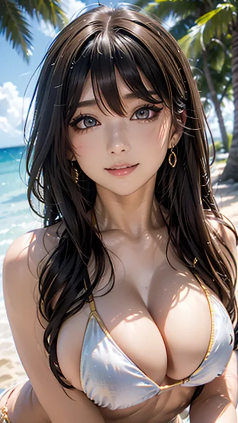 Very detailed, beautiful, highest quality, Professionally taken photos, Like a poster, detailed beautiful round eyes, beautiful detailed face, Whole Body Ezbian, Medium Long Hair, Casual Hairstyles, (Random color hair, Golden mesh), Big eyes, Random color ...