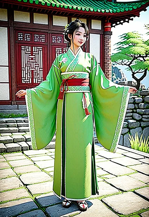 /Imagination Tips: https://image5.cdn.seaart.ai/static/upload/20230609/8209bbe6-5d3d-417a-ba6d-8cbde95790a7.png Aesthetic, A Bishōjo illustration, wearing light green hanfu:::2, diagonal composition, Up View: :0.5, Unreal Engine: :0.5, Soft Light::0.5, Gre...